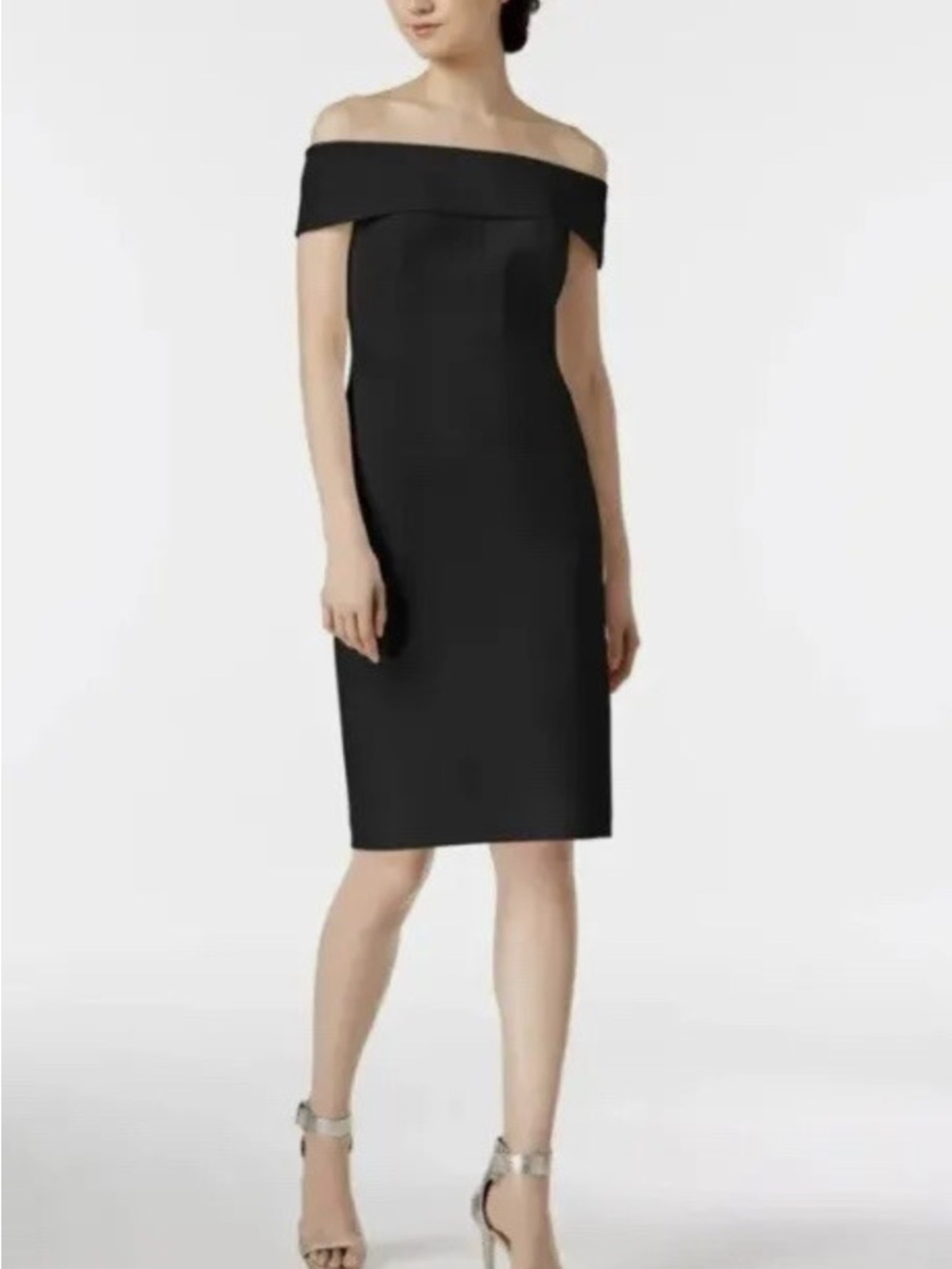 Calvin Klein Off-the-Shoulder Black Sheath Dress